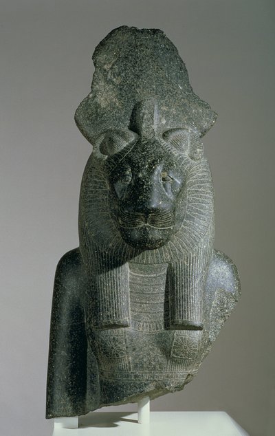 Busto de Sakhmet de una estatua sentada, ya sea del Recinto de Mut o del templo mortuorio de Amenhotep III de Egyptian 18th Dynasty