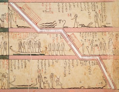 Descenso del sarcófago a la tumba, de la Tumba de Tutmosis III (c.1504-1450 a.C.) Reino Nuevo de Egyptian 18th Dynasty