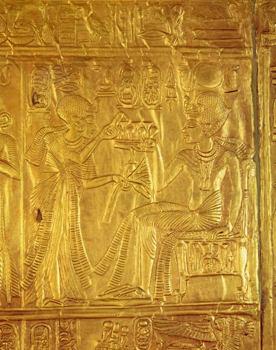 Detalle del Santuario Dorado, de la tumba de Tutankamón (c.1370-1352 a.C.) Reino Nuevo de Egyptian 18th Dynasty