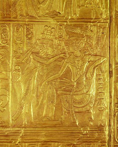 Detalle del Santuario Dorado, de la tumba de Tutankamón (c.1370-1352 a.C.) Reino Nuevo de Egyptian 18th Dynasty