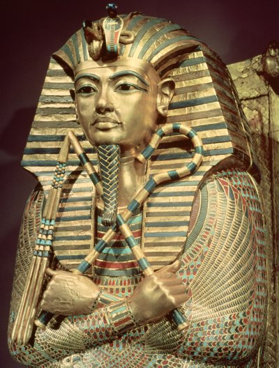 (detalle) del segundo ataúd momiforme de Tutankamón de Egyptian 18th Dynasty