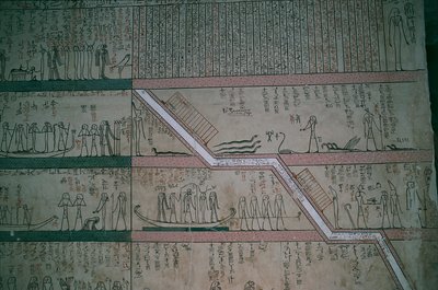 Egipto, Luxor, Valle de los Reyes, Tumba de Tutmosis III, frescos de la cámara funeraria de Egyptian 18th Dynasty