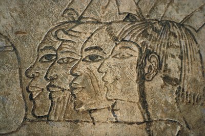 Egipto, Tebas Occidental, Sheikh Adn el-Qurna. Tumba de Ramos. Dibujos murales de Egyptian 18th Dynasty