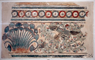 Antigüedad egipcia: fragmento de fresco del palacio de Amenofis III (Amenhotep) en Malkata. 1342 a.C. El Cairo, Museo Egipcio de Egyptian 18th Dynasty