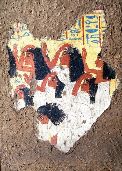 Antigüedad egipcia: fresco de la tumba del pintor Maia, un grupo de llorones de Egyptian 18th Dynasty