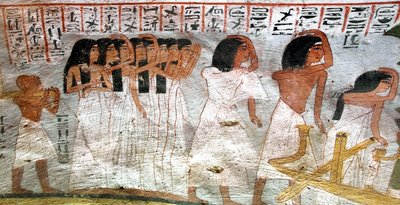 Antigüedad egipcia: procesión de llanto. Tumba de Roy de Egyptian 18th Dynasty