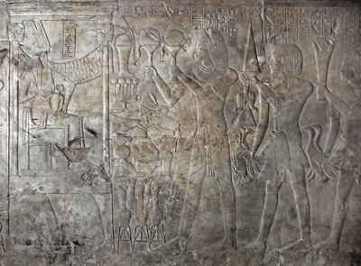 Antigüedad egipcia: relieve de la tumba de Kha em Het de Egyptian 18th Dynasty