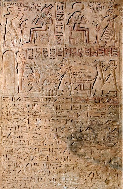 Antigüedad egipcia: escenas de adoración. Tumba de Kherouef de Egyptian 18th Dynasty