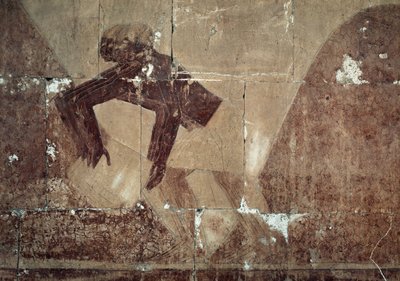 Intercambio de alimentos, detalle de escena que representa la expedición al País de Punt, relieve pintado, Columnata de Punt, Templo Mortuorio de Hatshepsut, Deir el-Bahari, Necrópolis tebana, Civilización egipcia, Reino Nuevo, Dinastía XVIII de Egyptian 18th Dynasty