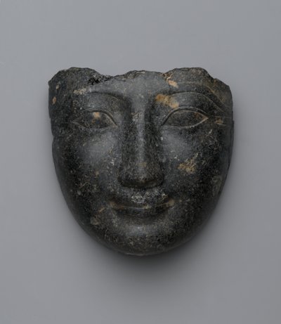 Rostro de una tapa de sarcófago, comprado en Luxor, Nuevo Reino de Egyptian 18th Dynasty