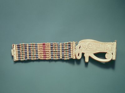Brazalete de cuentas flexible, de la Tumba de Tutankamón, Nuevo Reino de Egyptian 18th Dynasty