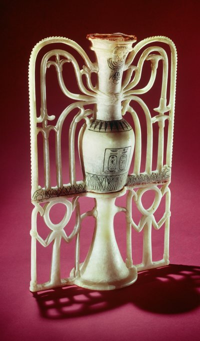 Jarra de ungüento floral, de la tumba de Tutankamón (c.1370-1352 a.C.) Reino Nuevo de Egyptian 18th Dynasty