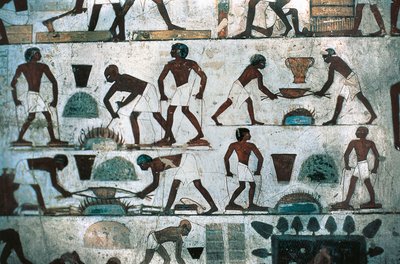 Operaciones de fundición, Muro Sur de la Tumba de Rekhmire, Nuevo Reino (pintura mural) de Egyptian 18th Dynasty