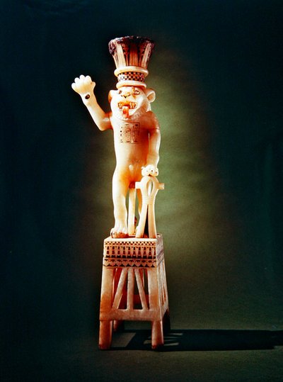 Vaso de ungüento leomórfico, de la Tumba de Tutankamón, Nuevo Reino de Egyptian 18th Dynasty