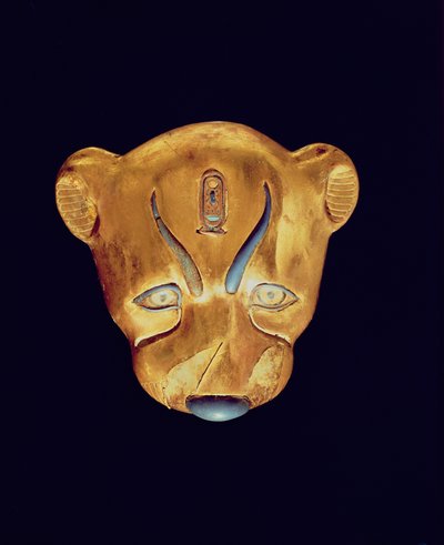 Cabeza de leopardo, de la tumba de Tutankamón de Egyptian 18th Dynasty