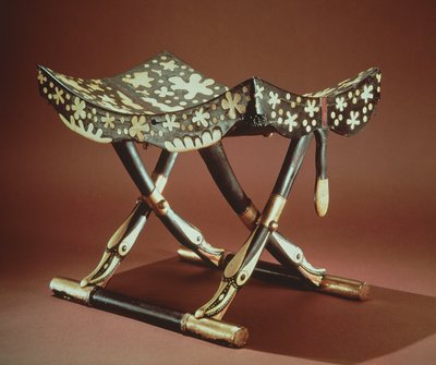 Taburete plegable, de la Tumba de Tutankamón, Nuevo Reino de Egyptian 18th Dynasty