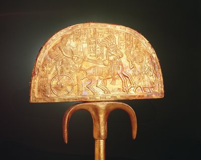 Abanico de plumas de avestruz, de la Tumba de Tutankamón, Nuevo Reino de Egyptian 18th Dynasty