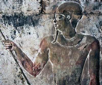 Relieve pintado, Templo Mortuorio de Hatshepsut, Deir el-Bahri, Luxor, Tebas (Lista del Patrimonio Mundial de la Unesco de Egyptian 18th Dynasty