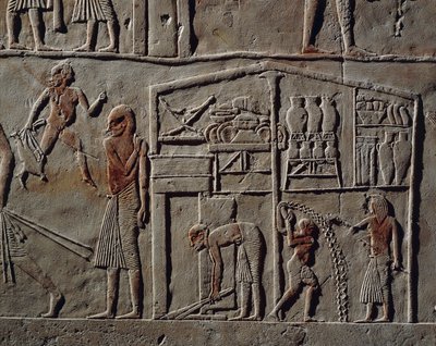 Pabellón para oficial de alto rango o comandante en jefe, Relieve, Tumba de Horemheb, Saqqara, Civilización egipcia, Reino Nuevo, Dinastía XVIII de Egyptian 18th Dynasty
