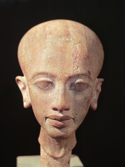 Busto retrato de una hija del rey Akhenatón (1353-1337 a.C.) c.1375 a.C. de Egyptian 18th Dynasty