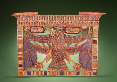 Pectoral decorado con el buitre del Alto Egipto, de la tumba de Tutankamón (c.1370-52 a.C.) Reino Nuevo de Egyptian 18th Dynasty