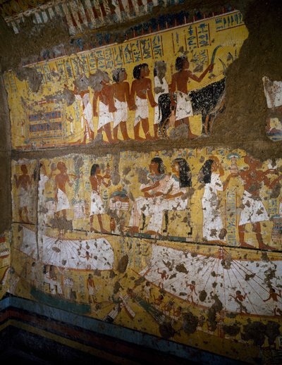 Reconstrucción de la capilla de Maia, Deir el-Medina, arcilla y estuco pintado, Civilización egipcia, Reino Nuevo, dinastía XVIII de Egyptian 18th Dynasty