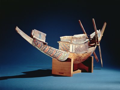 Modelo reducido de un barco de la tumba de Tutankamón de Egyptian 18th Dynasty
