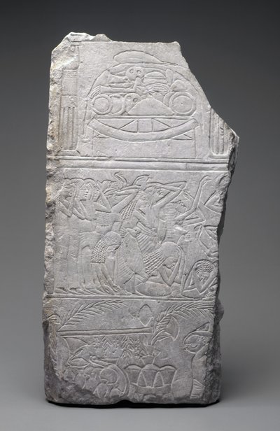 Relieve de Dolientes y Comidas Funerarias, Nuevo Reino, c.1340 a.C. de Egyptian 18th Dynasty