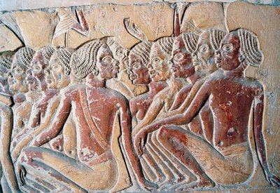 Relieve de esclavos nubios, segundo patio de la Tumba de Horemheb, Necrópolis de Saqqara, Menfis (Lista del Patrimonio Mundial de la Unesco de Egyptian 18th Dynasty