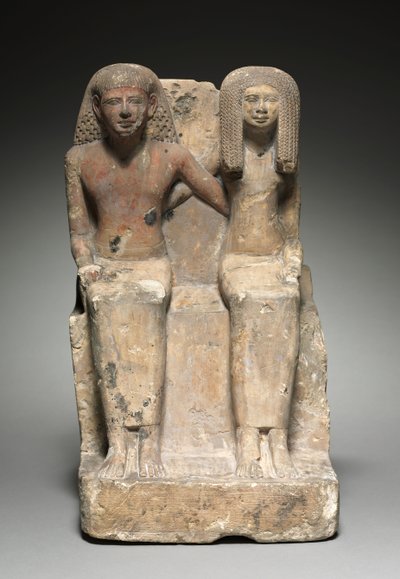 Estatua de pareja sentada, c.1479-1425 a.C. de Egyptian 18th Dynasty