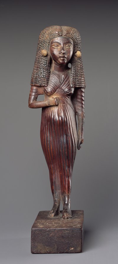 Estatuilla de la Dama Mi de pie, de Medinet Ghurab, Periodo de Amarna, Nuevo Reino (madera) de Egyptian 18th Dynasty
