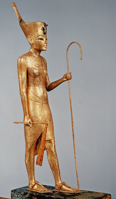 Estatuilla del rey con la corona roja del norte, de la tumba de Tutankamón (c.1370-52 a.C.) Nuevo Reino de Egyptian 18th Dynasty