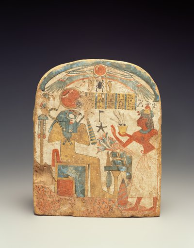 Estelas que representan al difunto ante Horus, de Luxor, Nuevo Reino de Egyptian 18th Dynasty