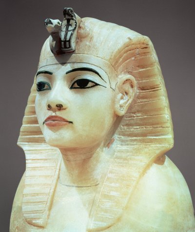 Tapón de una de las urnas canópicas, de la tumba de Tutankamón (c.1370-52 a.C.) Nuevo Reino de Egyptian 18th Dynasty
