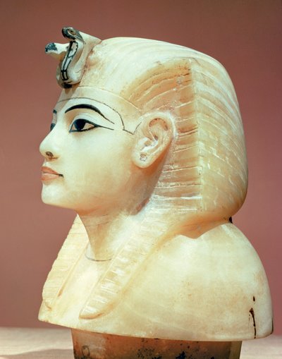 Tapón de una de las urnas canópicas, de la tumba de Tutankamón (c.1370-52 a.C.) Nuevo Reino de Egyptian 18th Dynasty
