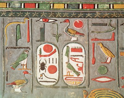 El cartucho del rey, de la Tumba de Horemheb (1323-1295 a.C.) Nuevo Reino de Egyptian 18th Dynasty