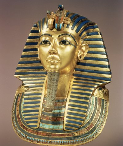La máscara funeraria de oro, de la tumba de Tutankamón (c.1370-52 a.C.) Nuevo Reino de Egyptian 18th Dynasty