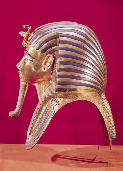 La máscara de oro, del tesoro de Tutankamón (c.1370-52 a.C.) c.1340 a.C. de Egyptian 18th Dynasty