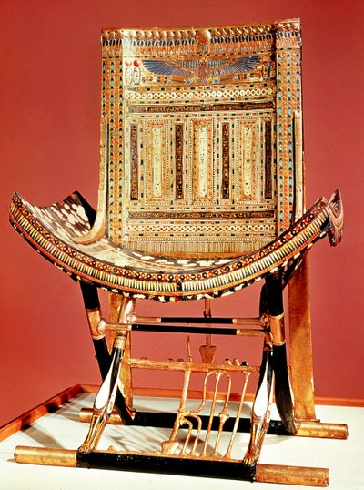 Trono eclesiástico de los faraones, de la tumba de Tutankamón (c.1370-52 a.C.) Nuevo Reino de Egyptian 18th Dynasty