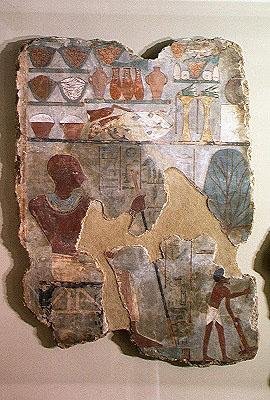 El escriba Unsou supervisando a los trabajadores en los campos, de la tumba de Unsou, Tebas Oriental, Nuevo Reino de Egyptian 18th Dynasty