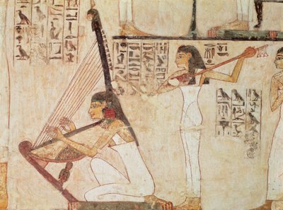 Dos músicos, de la Tumba de Rekhmire, Nuevo Reino de Egyptian 18th Dynasty
