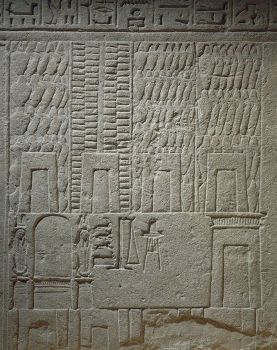 Relieve mural que representa un almacén (detalle) de Egyptian 18th Dynasty