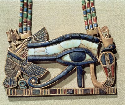 Pectoral del ojo de Wedjet, de la tumba de Tutankamón (c.1370-52 a.C.) Nuevo Reino de Egyptian 18th Dynasty