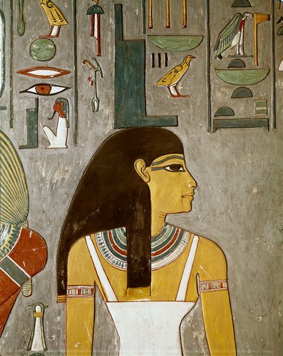 (detalle) fresco que muestra a Isis, Egipto, Luxor (XVIII Dinastía, Tutmosis III) de Egyptian 18th Dynasty