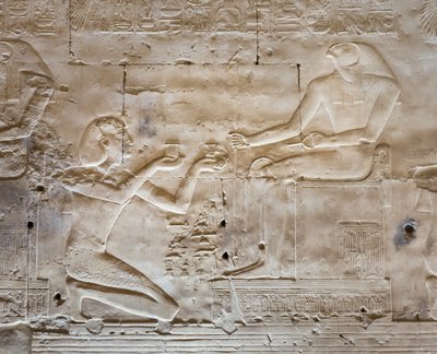 Bajorrelieve, templo de Seti I, Abidos, Egipto de Egyptian 19th Dynasty