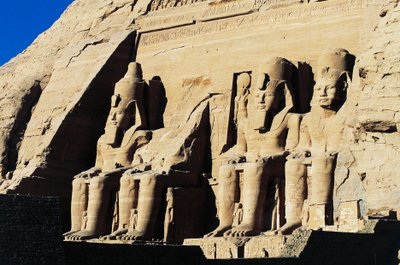 Estatuas colosales del Templo de Ramsés II, Abu Simbel, Egipto, Reino Nuevo, Dinastía XIX de Egyptian 19th Dynasty