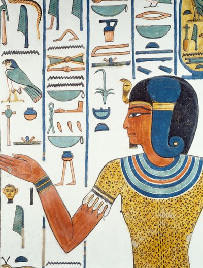 Columna con Hornedjitef, (detalle), cámara funeraria de Nefertari, Valle de las Reinas, Luxor, Tebas de Egyptian 19th Dynasty