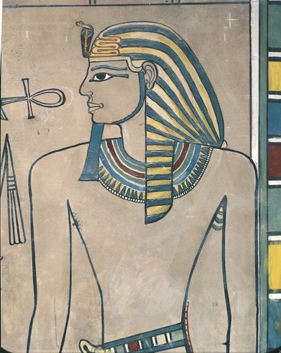 Egipto, antigua Tebas, Valle de los Reyes, mural del faraón Amenhotep III de Egyptian 19th Dynasty