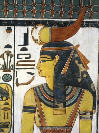 Egipto, Tebas, Luxor, Valle de las Reinas, Tumba de Nefertari, Vestíbulo, Pinturas murales, Diosa Selket de Egyptian 19th Dynasty