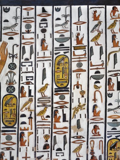 Egipto, Tebas, Luxor, Valle de las Reinas, Tumba de Nefertari, pintura mural en la cámara funeraria de la dinastía XIX de Egyptian 19th Dynasty